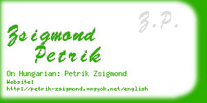 zsigmond petrik business card